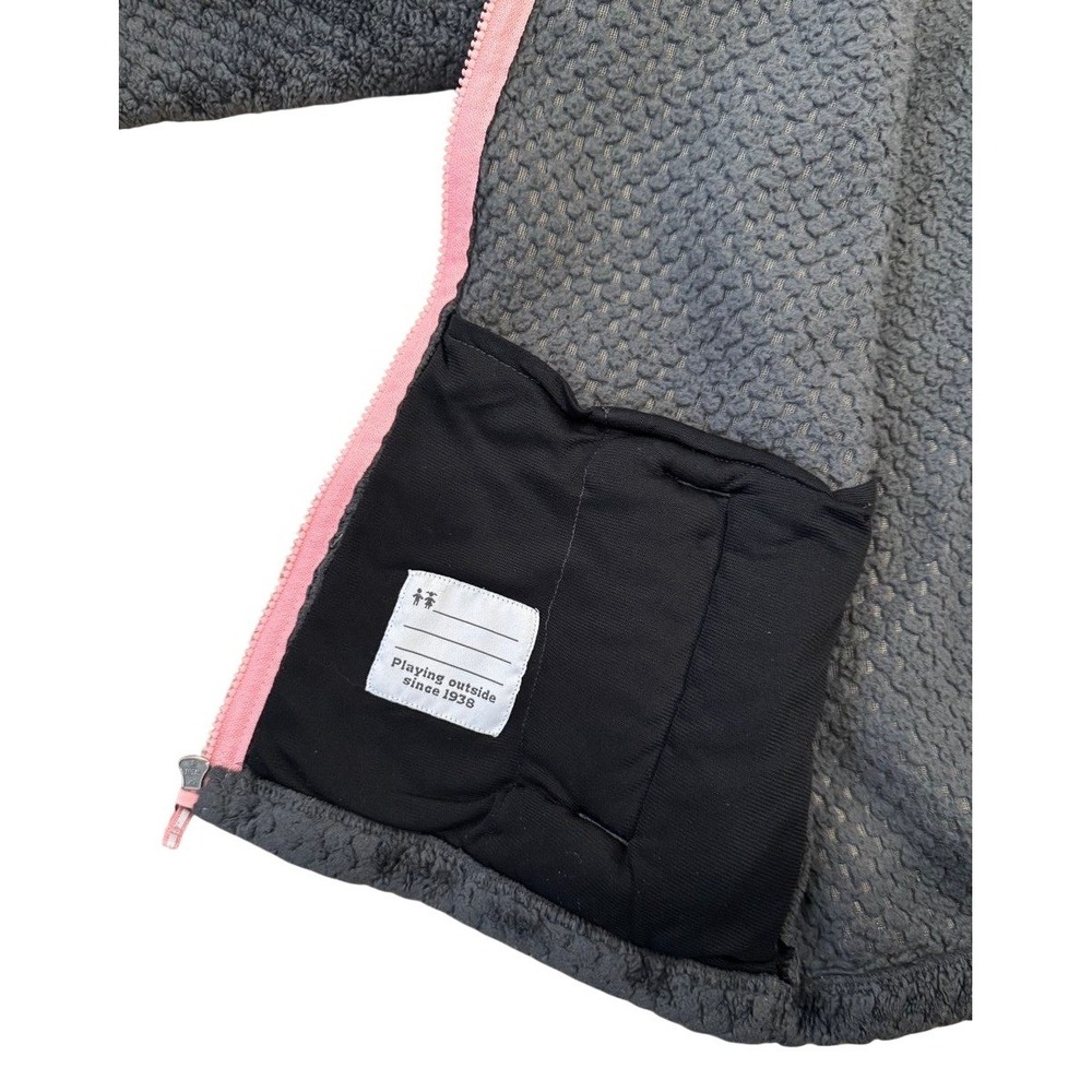 Columbia Fleece Jacket Girls XL 18/20 Gray Pink Fire Side Sherpa Full Zip - Picture 11 of 11
